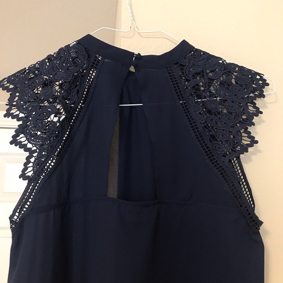 Indigo Blue Lace Blouse - Picture 3 of 5